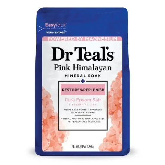 Dr Teal's Epsom Salt Magnesium Soak - Restore & Replenish with Pink Himalayan Mineral - 3 lbs image {5}