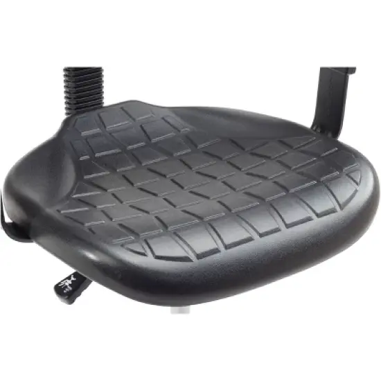 16"-21" Adjustable Height Polyurethane Task Office Chair with Arms Black- Hampden Furnishings image {7}