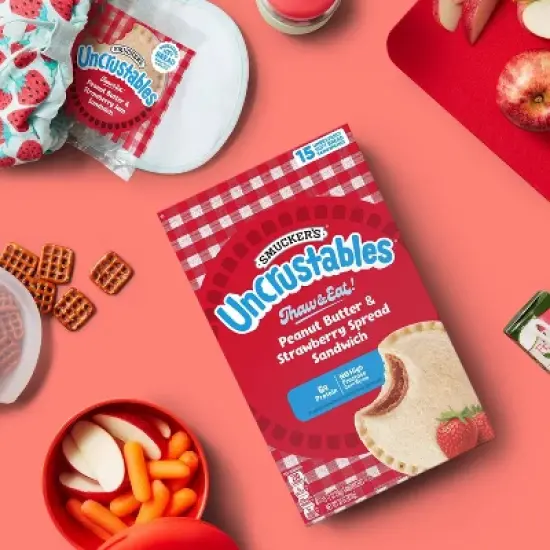 Smucker's Uncrustables Frozen Peanut Butter & Strawberry Jam Sandwich image {2}