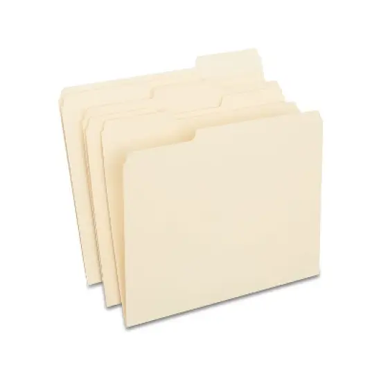 Staples 100% Recycled Manila File Folders Letter 3-Tab 100/Box (246850) TR246850-CC image {8}