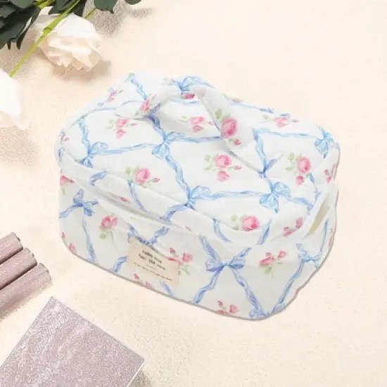 Unique Bargains Bow Handheld Makeup Bag 1 Pc image {2}