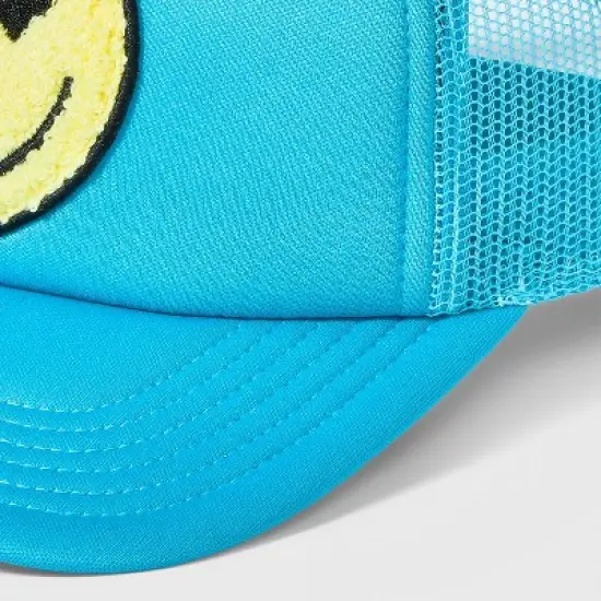 Happy Face Trucker Baseball Hat - Blue image {3}