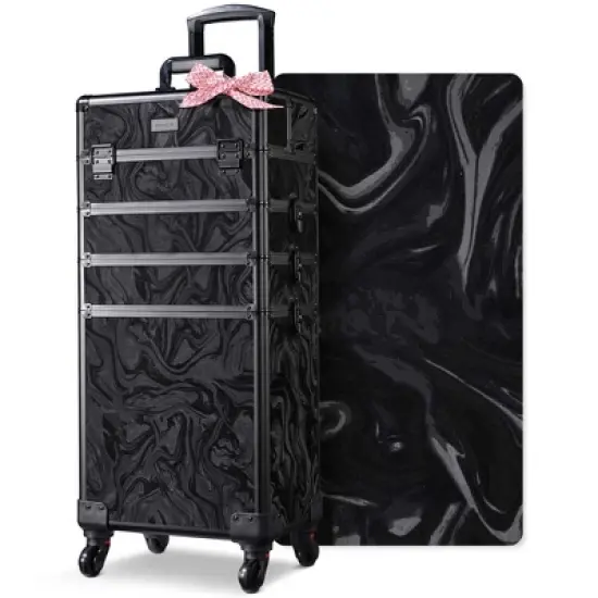 Byootique 4in1 Rolling Makeup Train Case Cosmetic Organizer Wheel image {8}