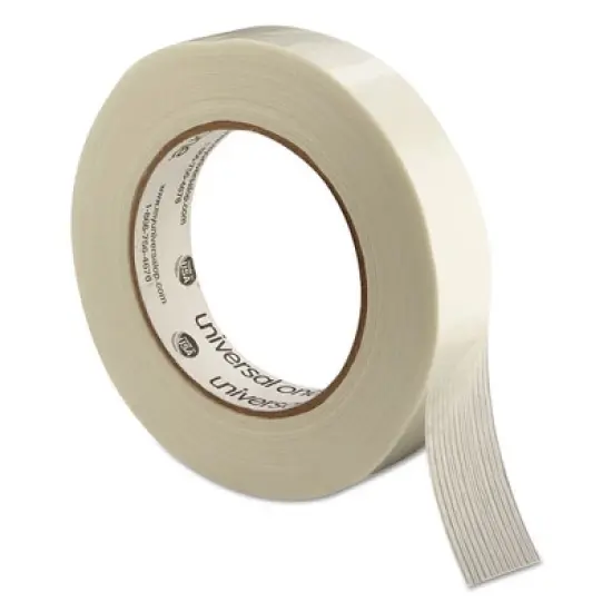 Universal 190# Medium Grade Filament Tape, 3" Core, 24 mm x 54.8 m, Clear image {1}