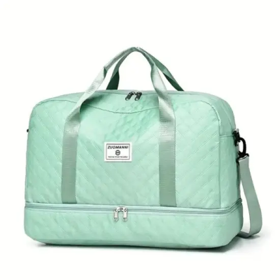 Luupatchy Three-dimensional Diamond Patterned Travel Bag, Dry Wet Separation , for Travel, Fitness Yoga, Weekend Tote Overnight Bag image {13}