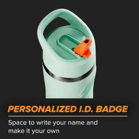 Gatorade 22oz Stainless Steel Overtime Water Bottle with Straw - Sage Green: Portable Drinkware image {4}