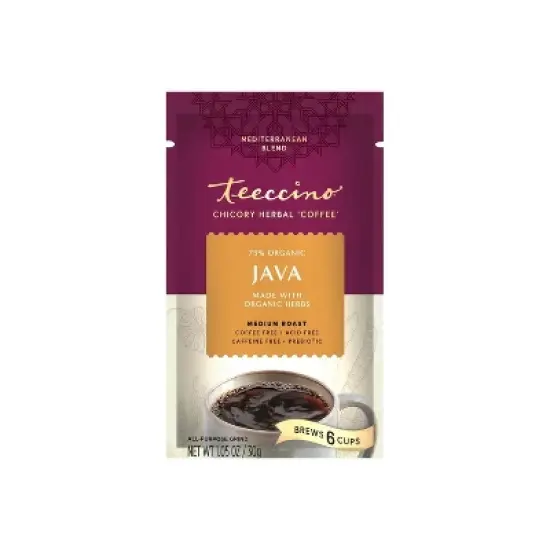 Teeccino Java Chicory Coffee Alternative - 11 Ounce - Ground Herbal Coffee That&rsquo;s Prebiotic, Caffeine Free & Acid Free, Medium Roast image {7}