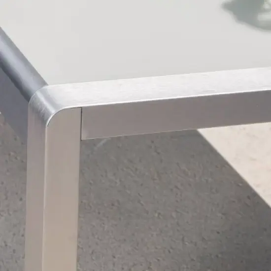 Cape Coral 16pc Aluminum Estate Collection with Fire Pit - Silver/Clear/Khaki/Light Gray - Christopher Knight Home image {5}