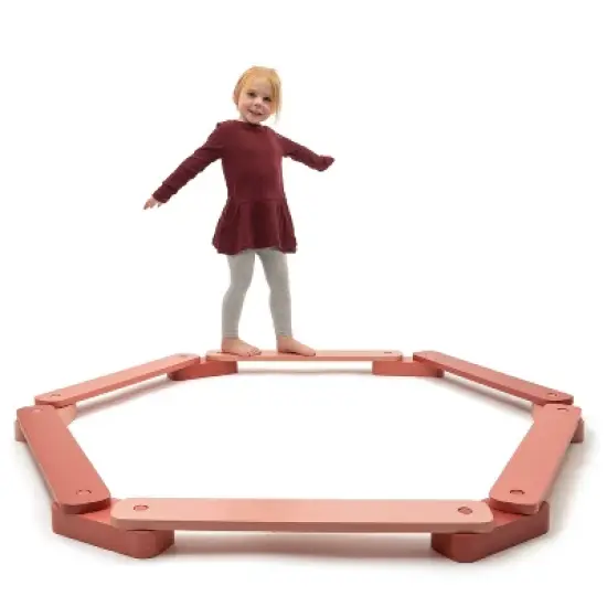 JumpOff Jo &ndash; Boardwalk - Wood Balance Beam Obstacle Course, Montessori, Gymnastics Toy for Kids &ndash; 12 Piece Set with Carry Bag image {5}
