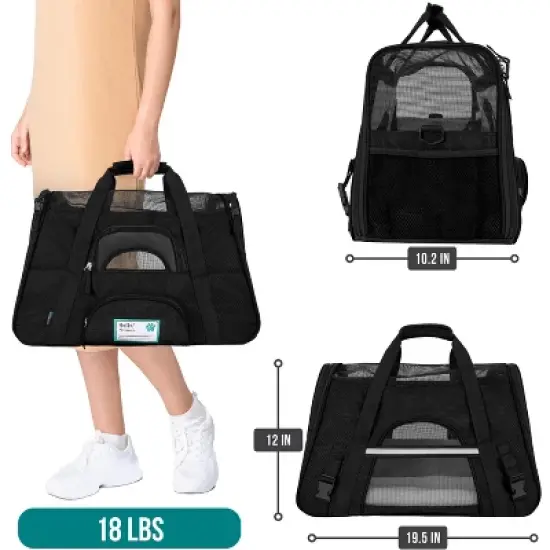 PetAmi Airline Approved Pet Carrier for Cat Dog, Soft Sided Travel Supplies Accessories, Ventilated Carrying Bag Kitten Puppy image {1}