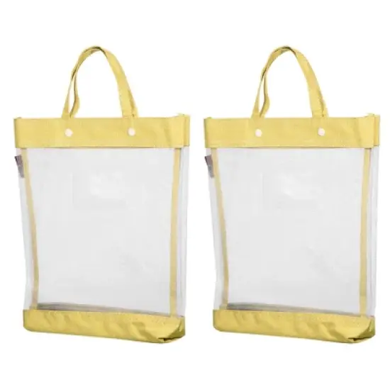 Unique Bargains Office Business Nylon Mesh Transparent Files Handbag image {11}