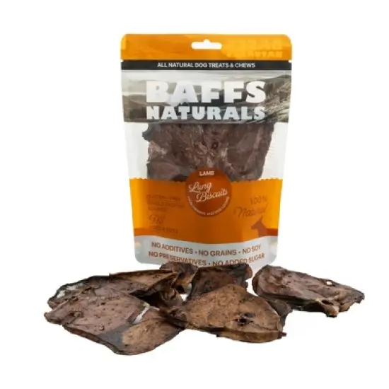 BAFFS NATURALS All-Natural Premium Lamb Lung Biscuits &ndash; 2 Pack (4oz Each) image {7}