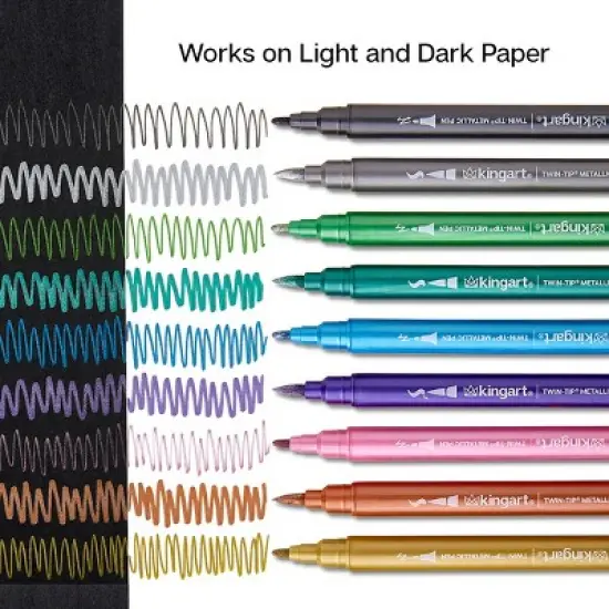 KINGART Twin-Tip&trade; Metallic Pens 24 Colors image {4}