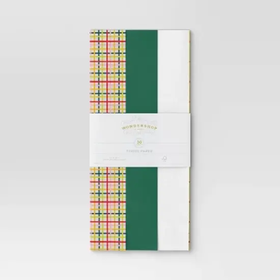 30ct Christmas Tissue Paper Green/Multi/White - Wondershop&trade; image {2}