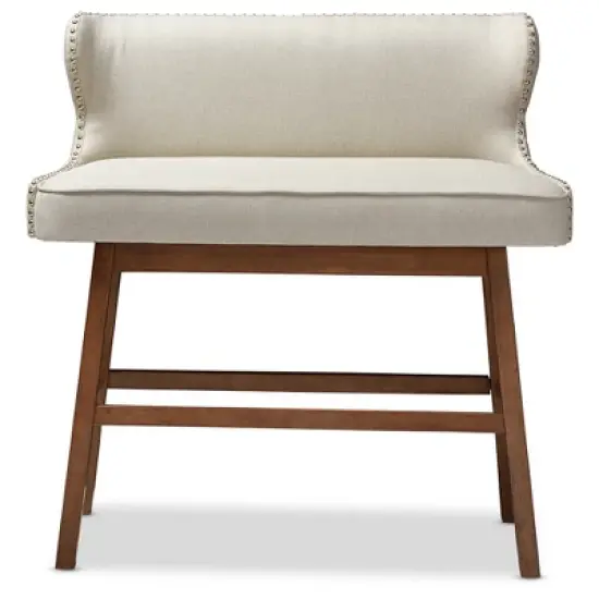 Gradisca Modern And Contemporary Fabric Button Tufted Upholstered Bar Bench Banquette - Baxton Studio image {1}