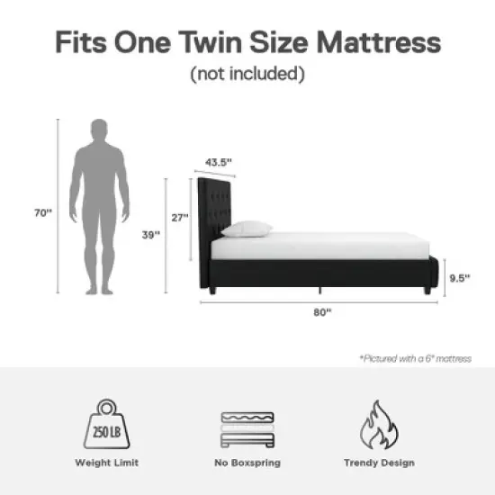 DHP Dakota Upholstered Platform Bed image {6}