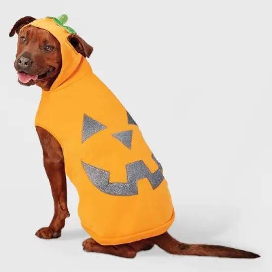 Jack-O'-Lantern Pumpkin Reflective Halloween Hoodie Dog and Cat Costume - Boots & Barkley&trade; image {8}