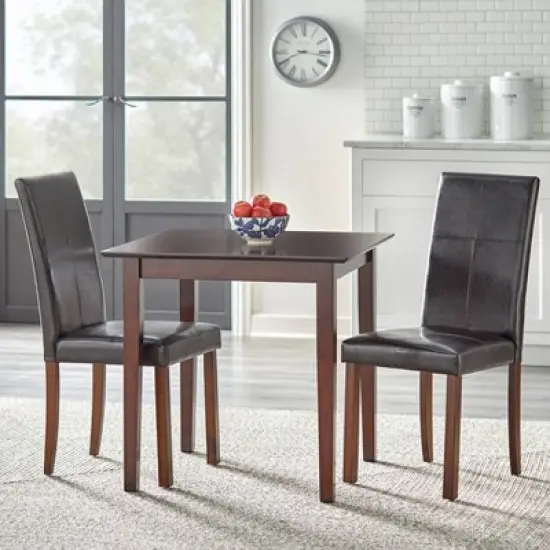 3pc Newark Parson Dining Set Espresso - Buylateral image {1}