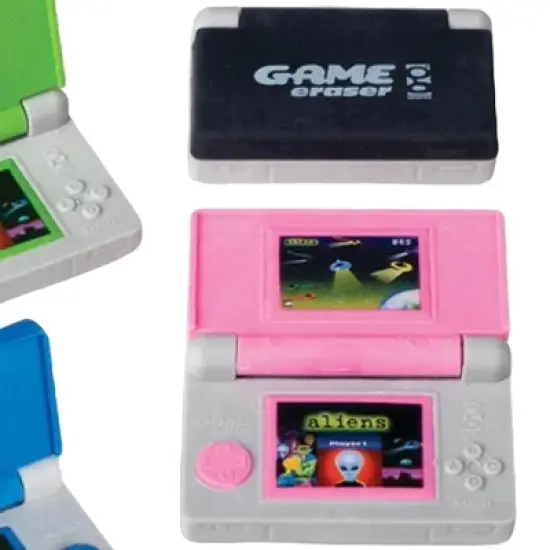 Level Up Your Erasing! 8-Pack Retro Handheld Video Game Erasers. image {1}