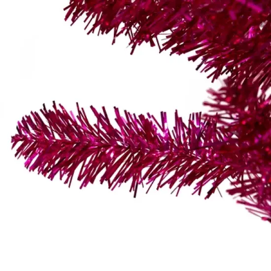 Northlight 6' Metallic Pink Tinsel Artificial Christmas Tree - Unlit image {4}