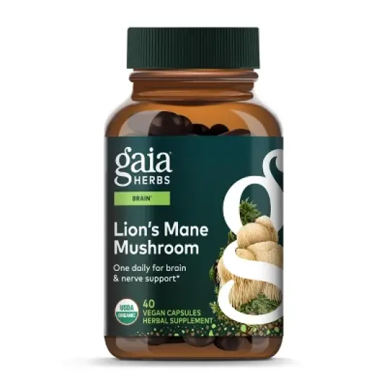 Gaia Herbs Lion&rsquo;s Mane Mushroom - Brain and Nerve Support Supplement to Help Maintain Neurological Health - 40 Vegan Liquid Phyto-Capsules image {9}