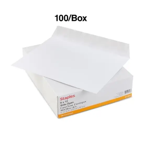 HITOUCH BUSINESS SERVICES EasyClose Catalog Envelopes 12"L x 9"H White 100/Box SPL570227 image {3}