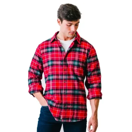 Hope & Henry Mens' Organic Cotton Brushed Flannel Button Down Shirt image {6}