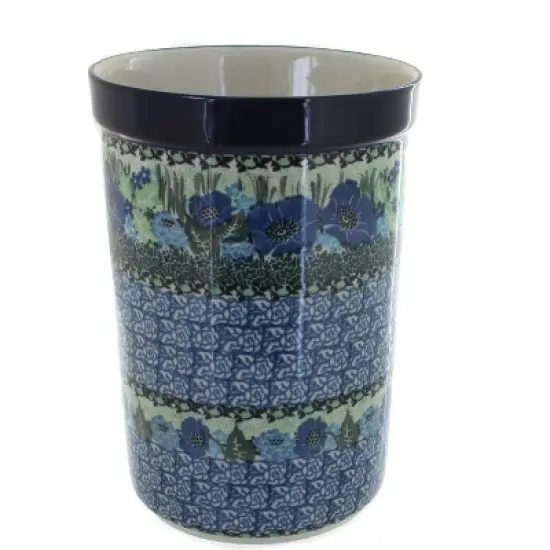 Blue Rose Polish Pottery 169 Ceramika Artystyczna Utensil Jar image {9}