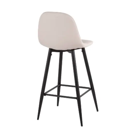 Set of 2 Pebble Metal Polyester Barstools - Lumisource image {3}