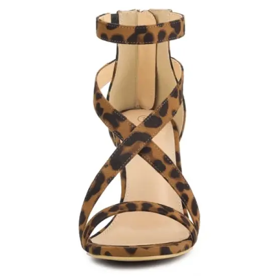 Allegra K Women's Zipper Ankle Strap Stiletto Sandals image {2}