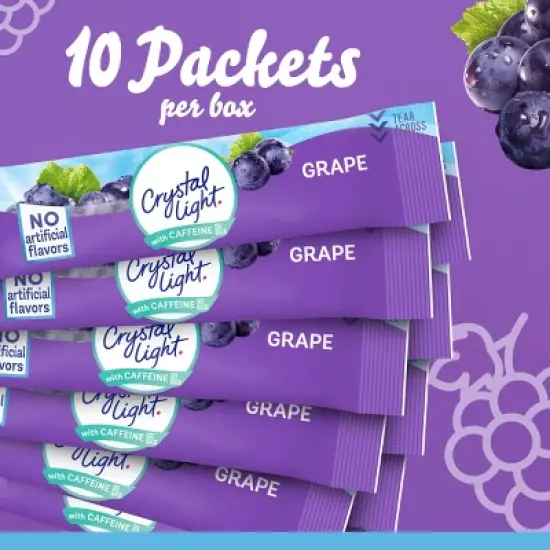 Crystal Light On the Go Grape Energy Drink Mix - 10pk/0.11oz Stix image {4}