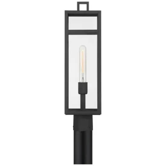 John Timberland San Lucas 21 3/4" High Modern Outdoor Post Light Fixture Pole Porch House Exterior Weatherproof Sand Black Metal Clear Glass Shade image {6}