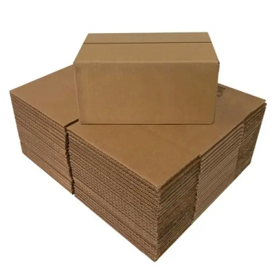 UOFFICE Bulk Pack of 50 Corrugated Boxes 14" x 10" x 6" - Single Wall Shipping Boxes image {2}