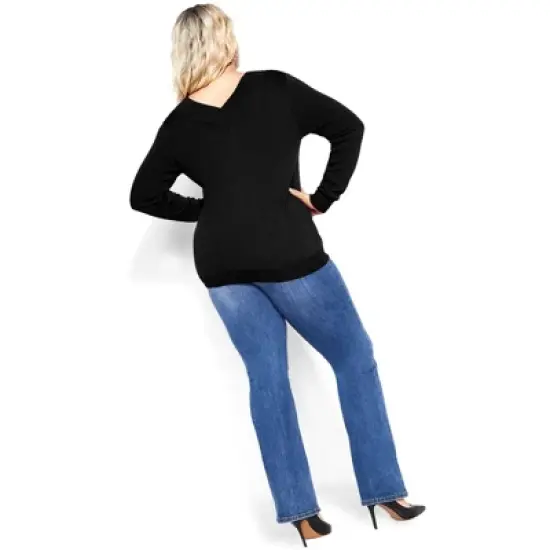 Women's Plus Size Sweet Love Sweater - black | CITY CHIC image {3}