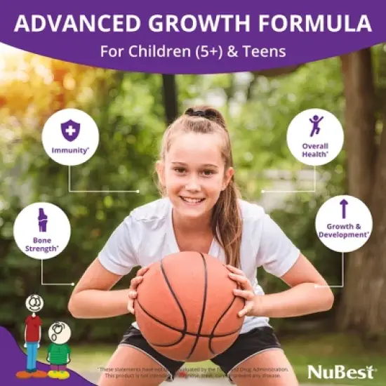 NuBest Tall - Height Growth & Bone Strength Supplement for Kids & Teens, Ages 5+, 60 Capsules image {3}