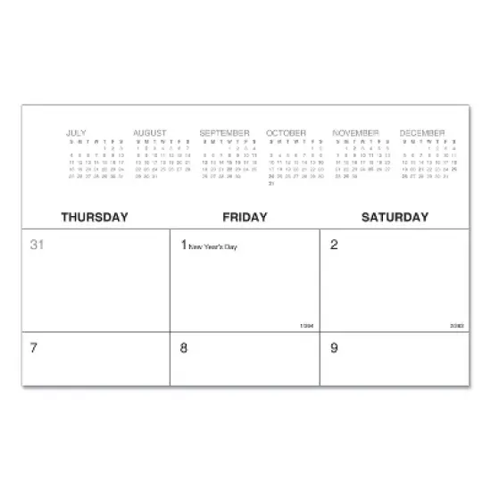 Desk Pad Calendar, 22 x 17, White Sheets, Black Binding, Clear Corners, 12-Month (Jan to Dec): 2026 image {2}