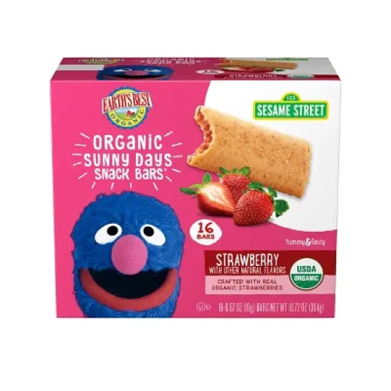 Earth's Best Organic Strawberry Toddler Snack Bars Sesame Street Sunny Days - 16ct image {8}