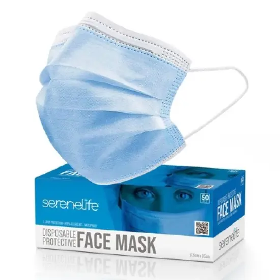 SereneLife 3 Layer Disposable Face Mask image {5}