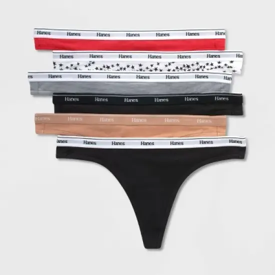Hanes Originals Women's 6pk Original Thong - Colors May Vary image {6}