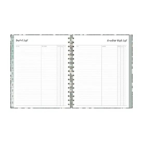 Blue Sky Ivory Paper Co 2025-2026 Weekly/Monthly Wirebound Planner 7"x9" Hardcover Ottillie Black Floral image {9}