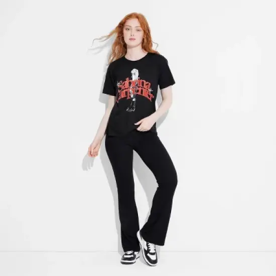 Women's Sabrina Carpenter Short Sleeve Graphic T-Shirt - Black image {2}