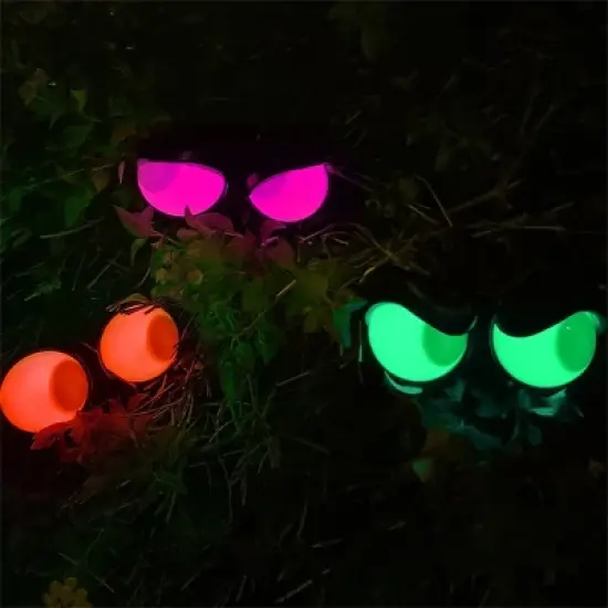 Joyfy 3 Packs Halloween Outdoor Decorations Flashing Peeping Eyes Lights with Timer for Halloween Party Outdoor Indoor Yard Lawn Garden Decoration image {3}