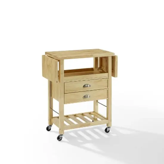 Bristol Double Drop Leaf Kitchen Cart Natural - Crosley image {1}
