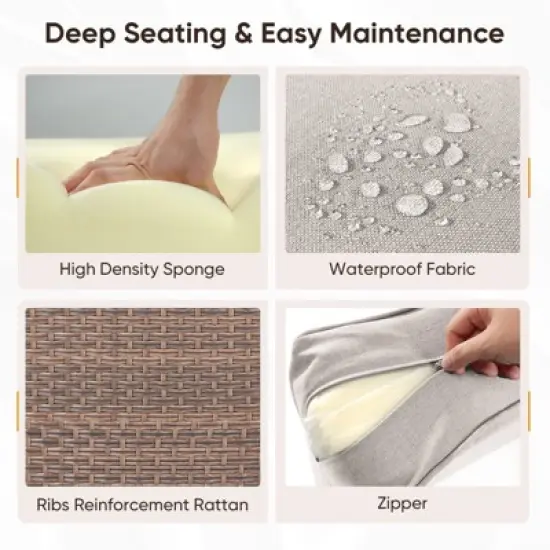 Gymojoy Outdoor Sofa Swivel Chair with Coffee Table Patio Funiture image {7}