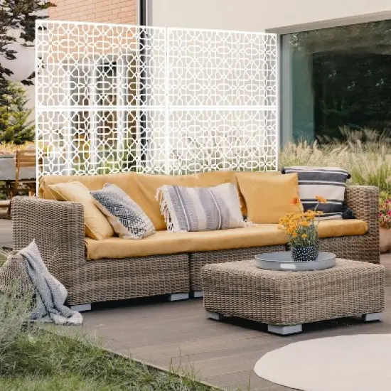 CAVINAS Patio Decorative Screen Metal Fence Privacy Screen with Hollow Geometric Pattern for Outside and Garden, 76" H&times;48" W image {7}