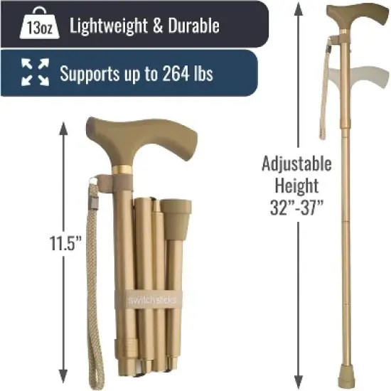 Switch Sticks Walking Cane for Men or Women, Foldable and Adjustable from 32-37 Inches, FSA and HSA Eligible image {3}