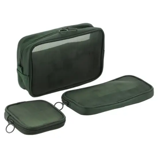 Unique Bargains Travel Mesh Makeup Bag with Zipper 3 Pcs image {7}