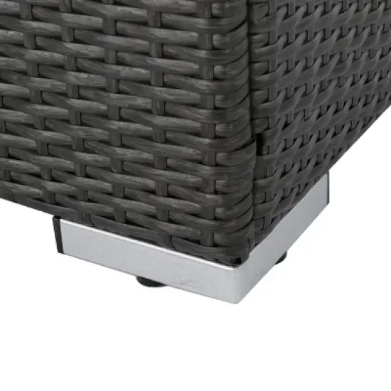 Christopher Knight Home Santa Rosa Outdoor Wicker 5 Seater V-Shaped Sectional Sofa Set with Cushions image {10}