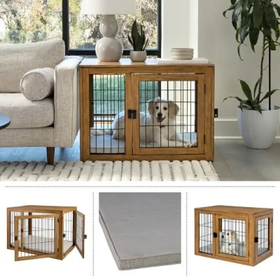 Pet Adobe Furniture-Style Dog Crate, Natural image {5}