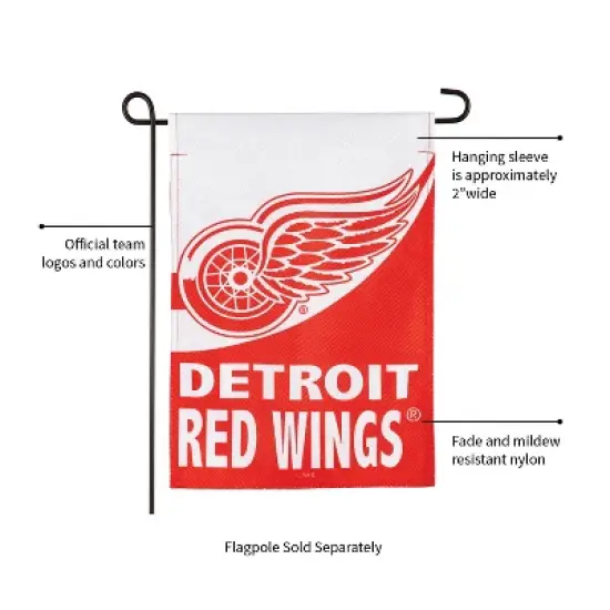 Evergreen Flag, DS New Burlap, Garden, Detroit Red Wings image {2}